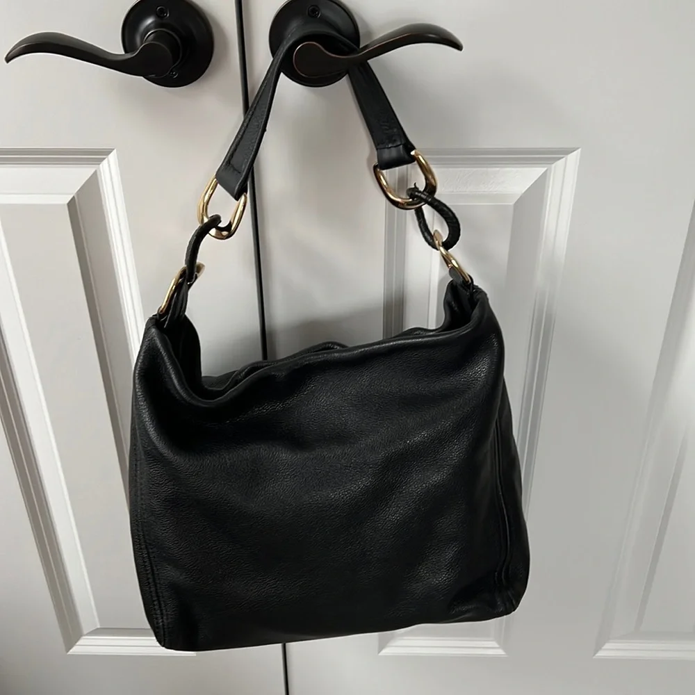 Michael Kors Black Leather Hobo Bag